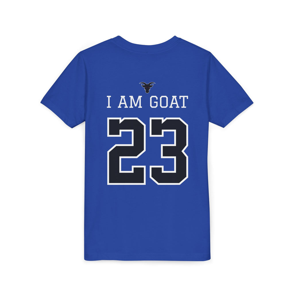GOATS 23 Cursive Jersey Shirt Youth T-Shirt | Kids Sports Team Design | Ages 6-14 Jersey Tee