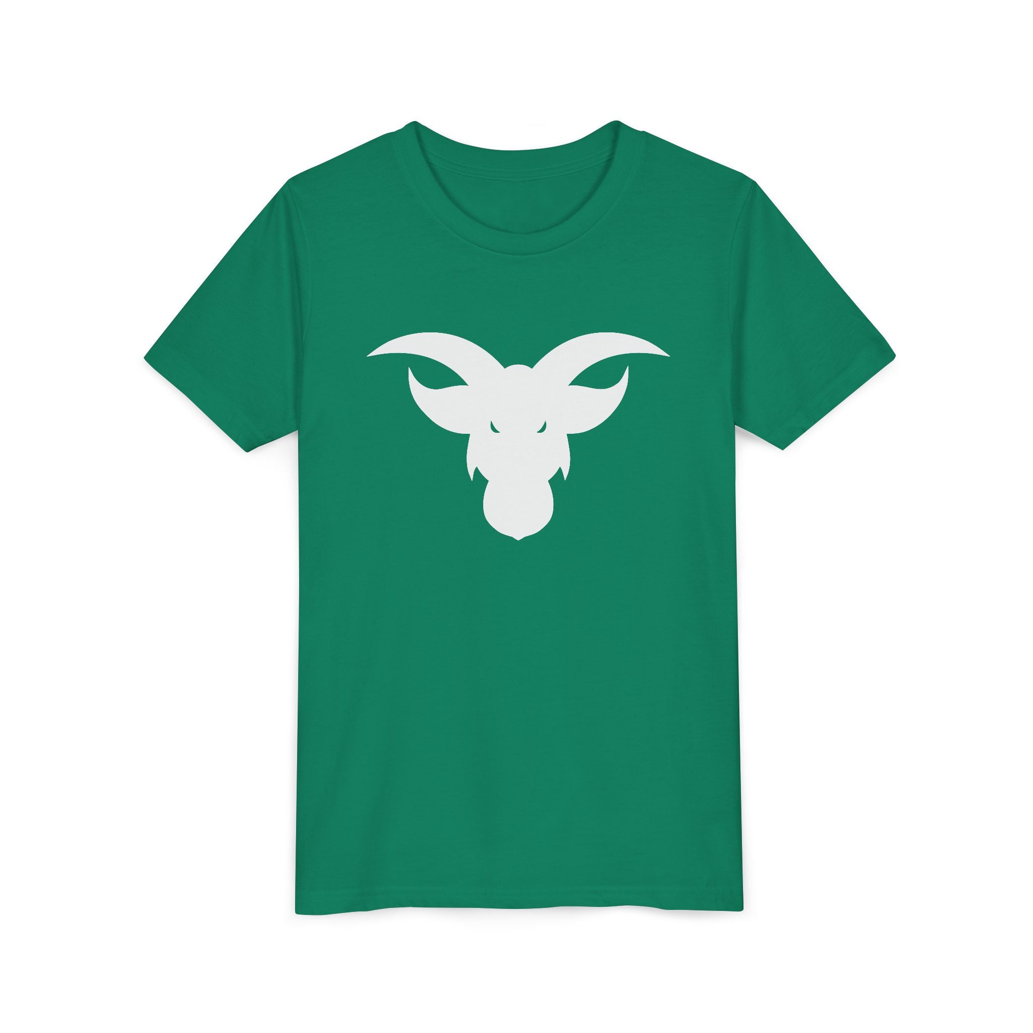 GOAT Horns Youth T-Shirt | Minimalist Icon Design | Kids Subtle Brand Tee | Ages 6-14