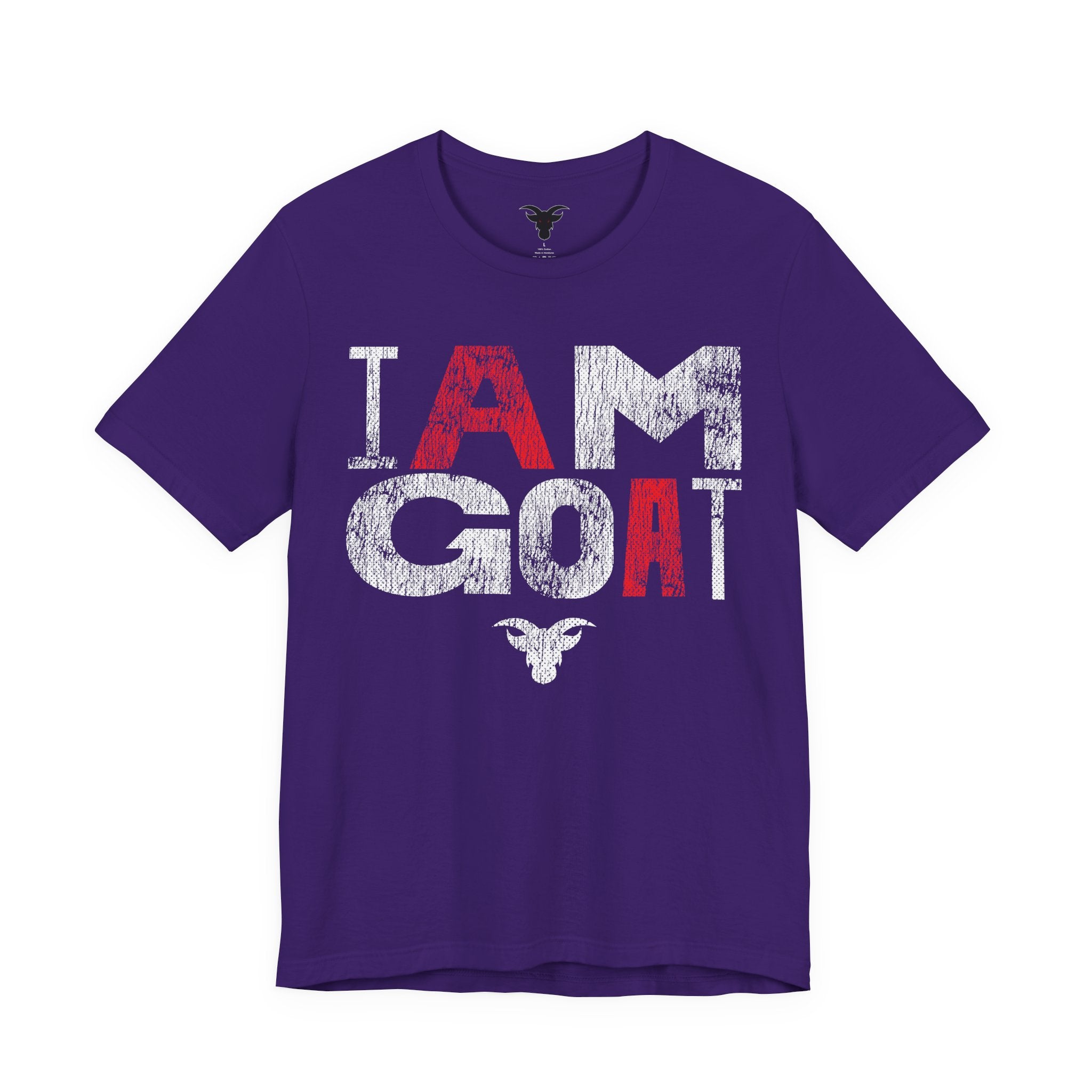 I AM GOAT Distressed Type T-Shirt | Fire Red Typography Design | Minimalist Athletic Tee