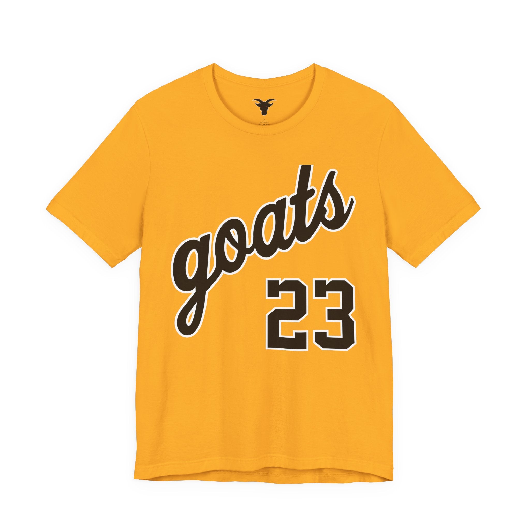 GOATS 23 Cursive Jersey Tee | Front & Back Sports Team Design | Athletic Jersey Tee