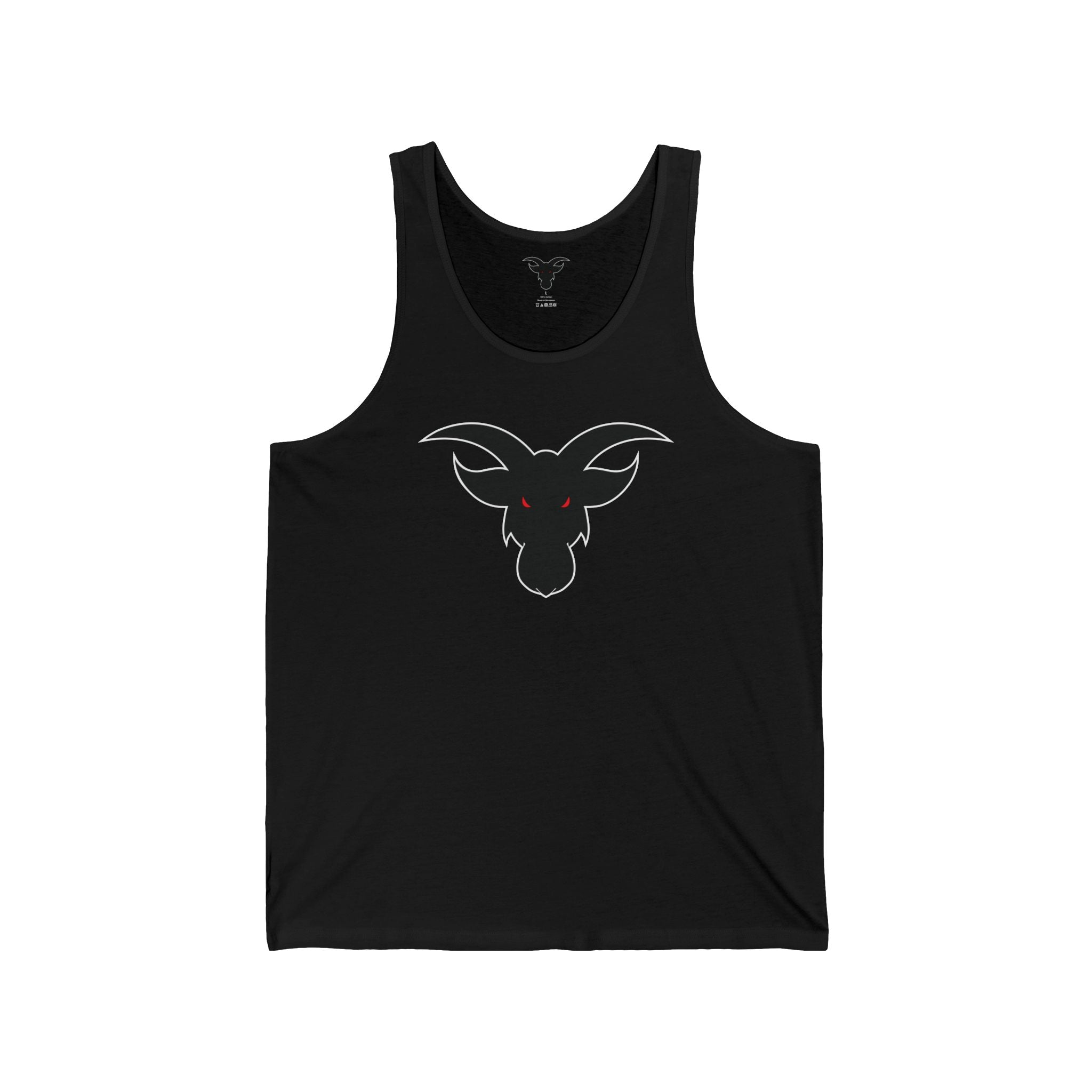 GOAT Black Silhouette Logo Tank Top | Minimalist Athletic Muscle Tee | Unisex Gym Tank