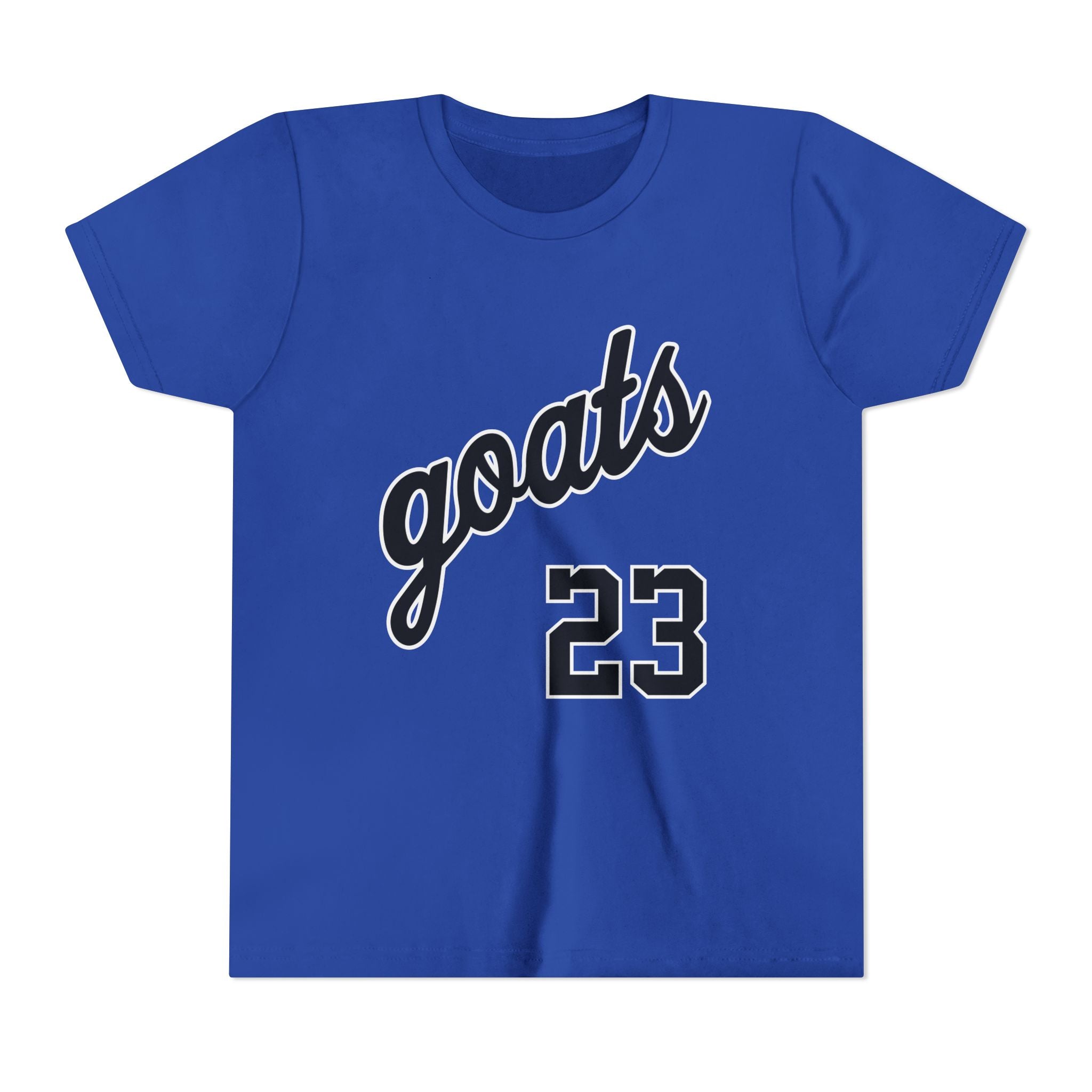 GOATS 23 Cursive Jersey Shirt Youth T-Shirt | Kids Sports Team Design | Ages 6-14 Jersey Tee