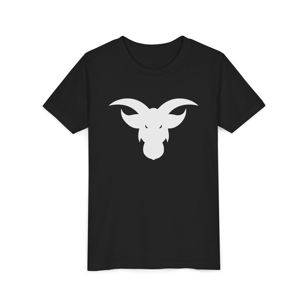 GOAT Horns Youth T-Shirt | Minimalist Icon Design | Kids Subtle Brand Tee | Ages 6-14
