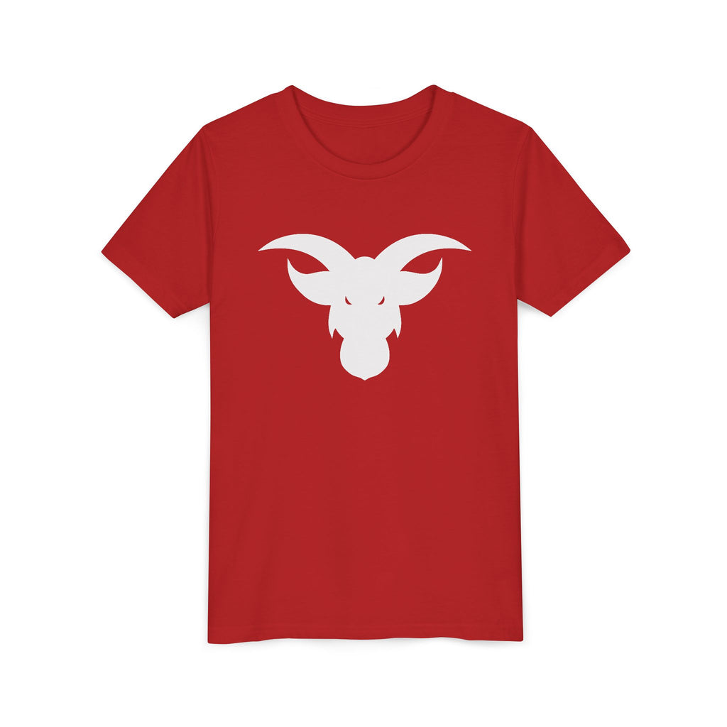 GOAT Horns Youth T-Shirt | Minimalist Icon Design | Kids Subtle Brand Tee | Ages 6-14