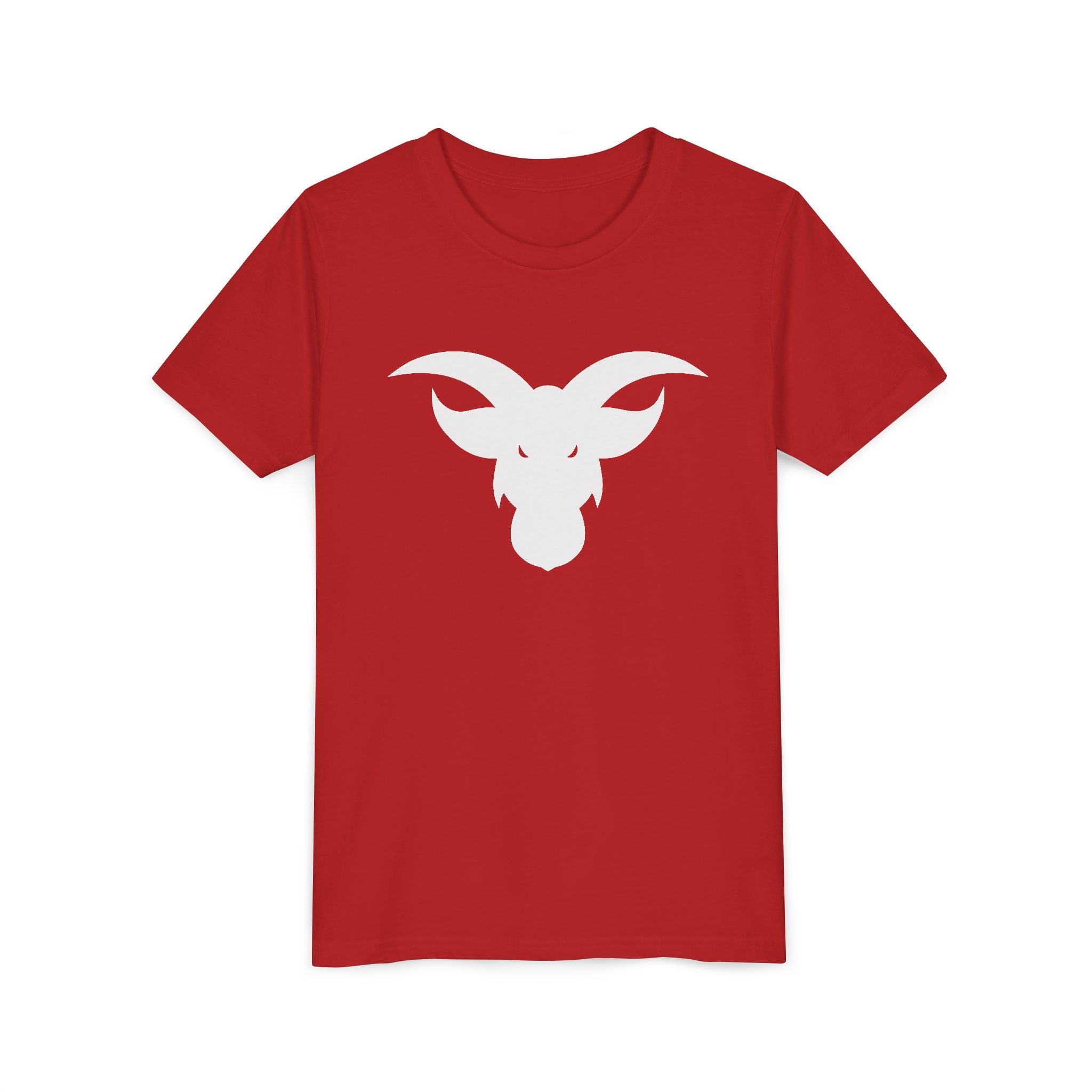 GOAT Horns Youth T-Shirt | Minimalist Icon Design | Kids Subtle Brand Tee | Ages 6-14