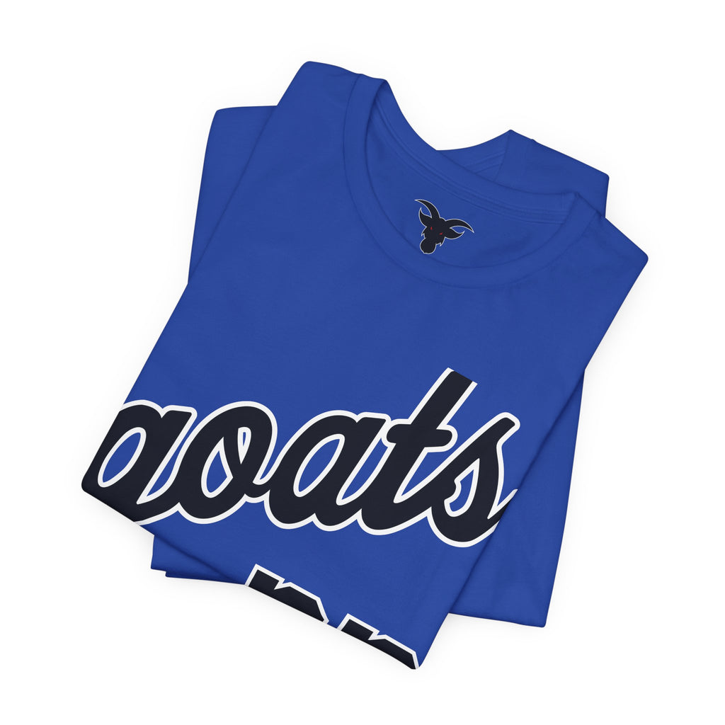 GOATS 23 Cursive Jersey Tee | Front & Back Sports Team Design | Athletic Jersey Tee