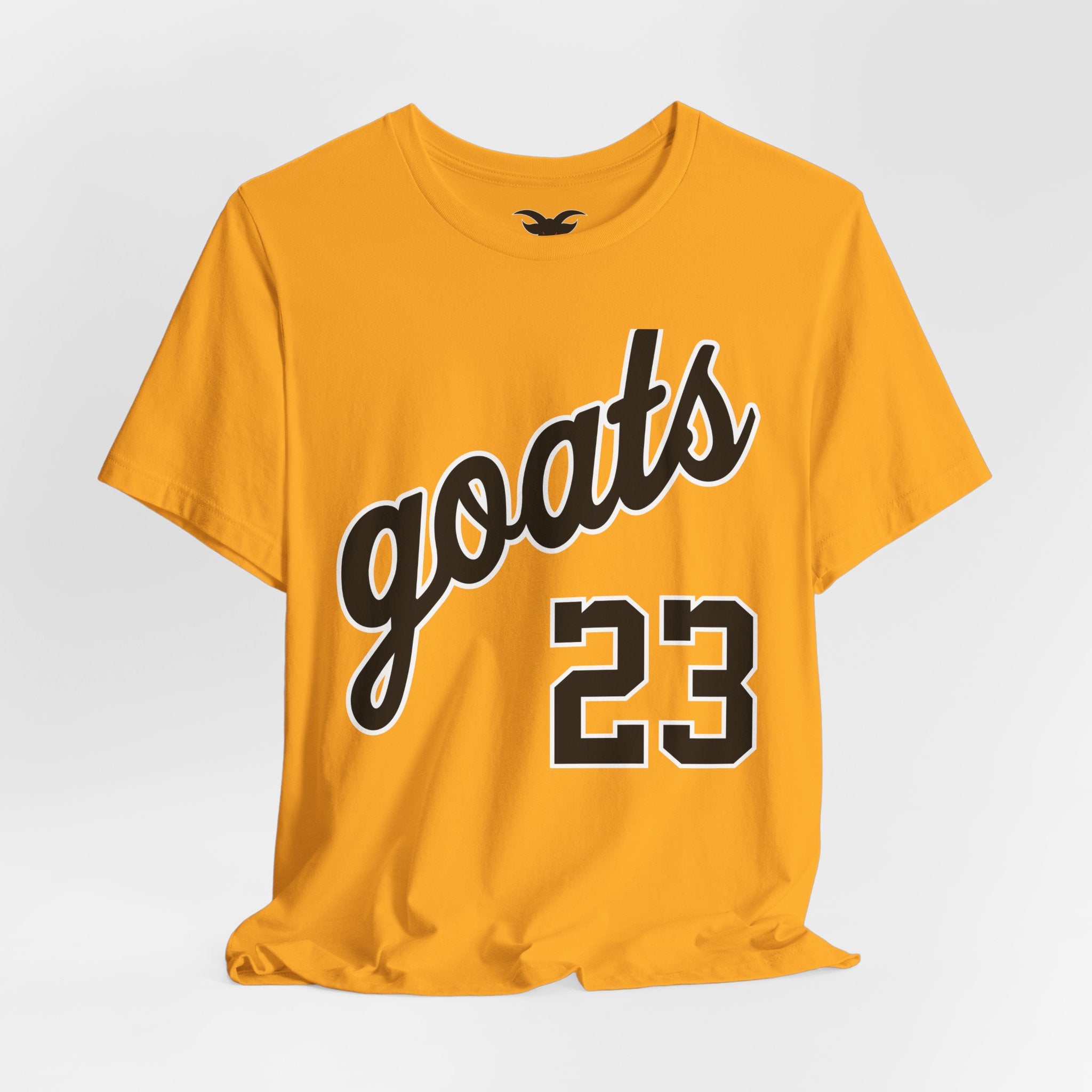 GOATS 23 Cursive Jersey Tee | Front & Back Sports Team Design | Athletic Jersey Tee